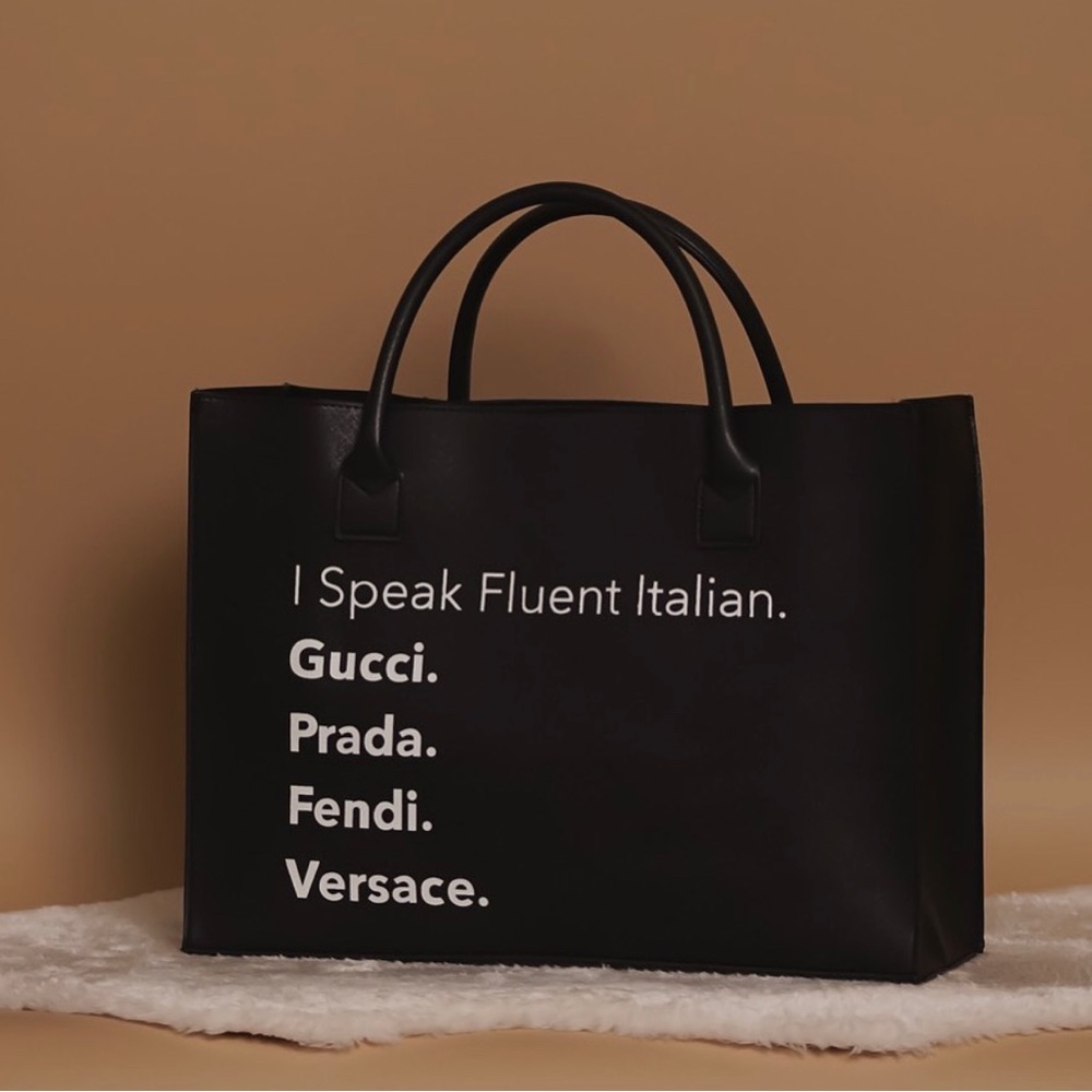 LA Trading Co-Large Modern Vegan Tote Bag Black